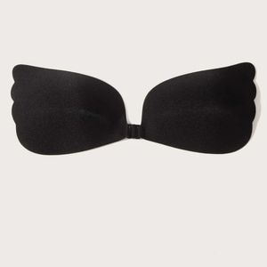 Black self adhesive front close bra backless size D